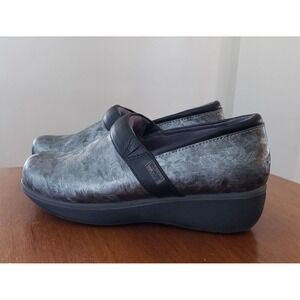 Soft Walk Greys Anatomy Clogs 6.5 Silver Metallic Black Lightweight Slip Resista
